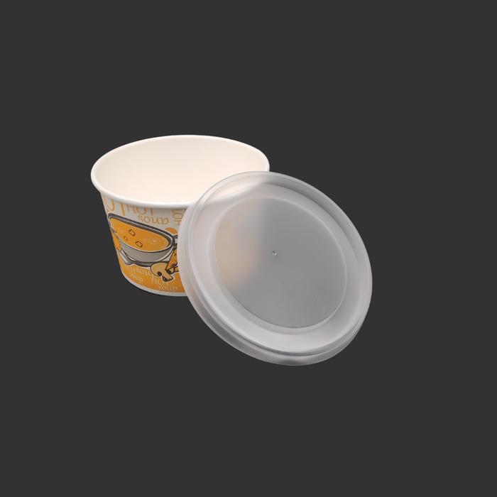 110 MM Şeffaf Kapak 16 OZ Karton Çorba Kasesi için 2,7 gr 1000 Adet