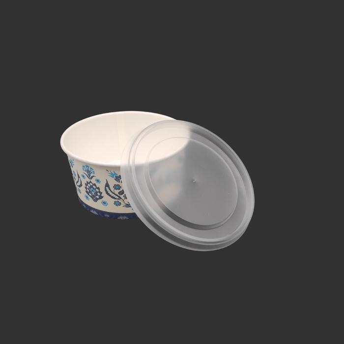 110 MM Şeffaf Kapak 16 OZ Karton Çorba Kasesi için 2,7 gr 1000 Adet