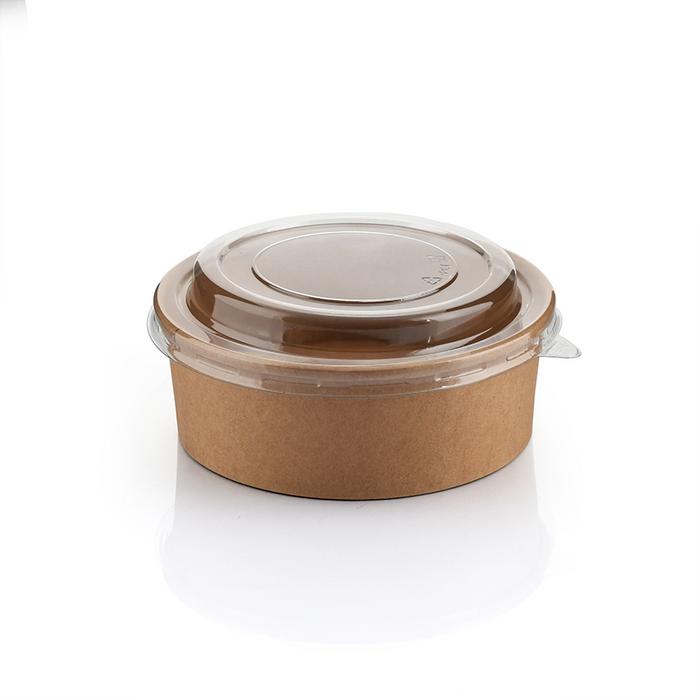 Pet 550cc 750cc Karton Salata Kabı Kapağı Şeffaf 500 Adet