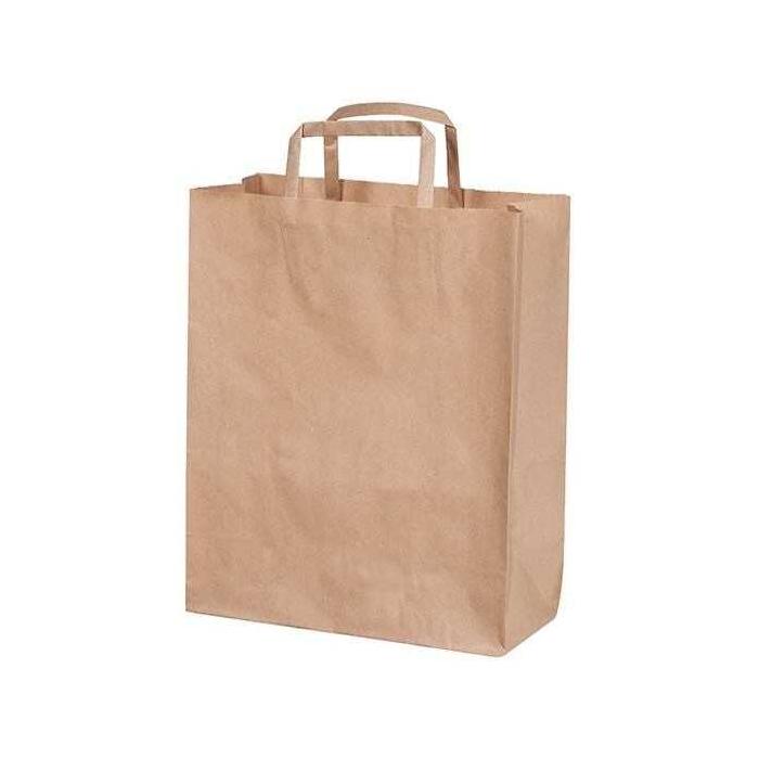 Kraft Naturel Çanta Düz Saplı Orta Boy 12x25x30 CM