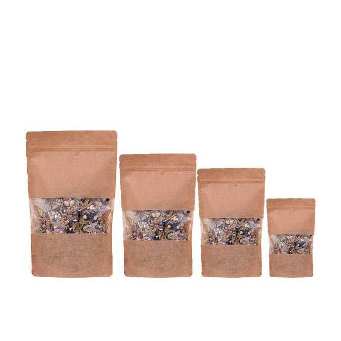 Kraft Pencereli Kilitli Doypack 11x18.5x7 CM