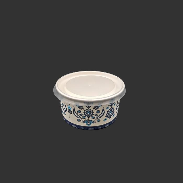 Metrosan 14 OZ Baskılı Karton Çorba Kasesi Ve Kapak 500 Adet