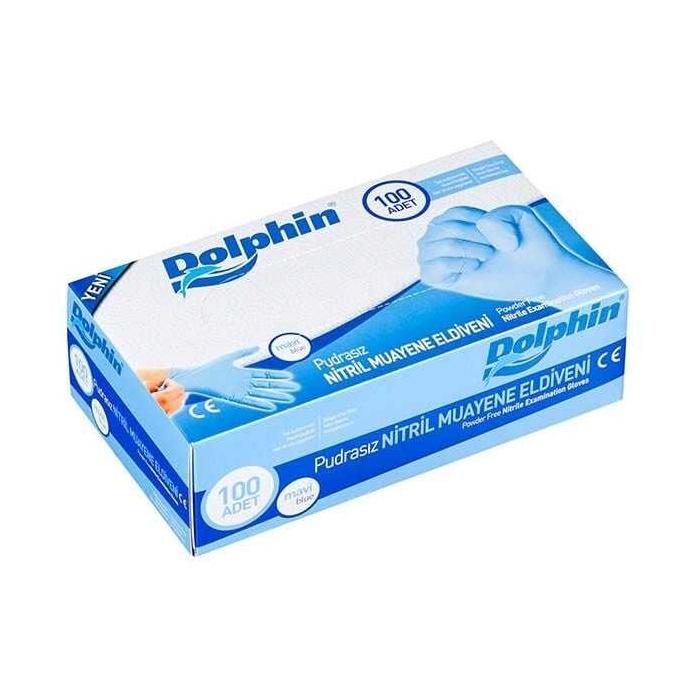 Pudrasız Mavi Nitril Eldiven Orta