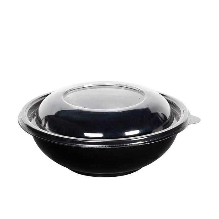 Siyah Yuvarlak Salata Kasesi 750cc PET