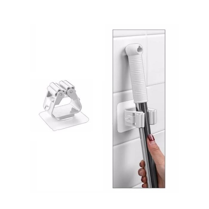 1 Adet Yapışkanlı Pratik Mop Tutucu Beyaz