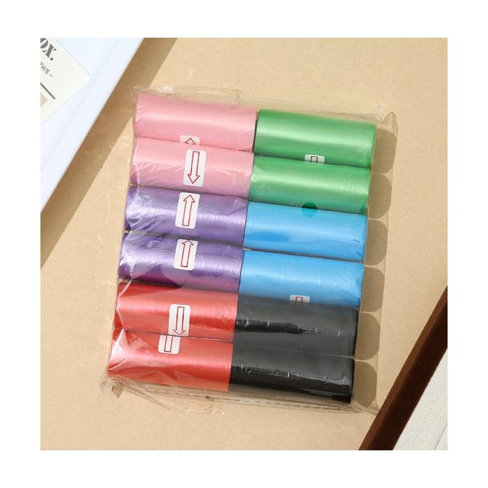 12 li Köpek Dışkı Poşet Düz Renkli Set