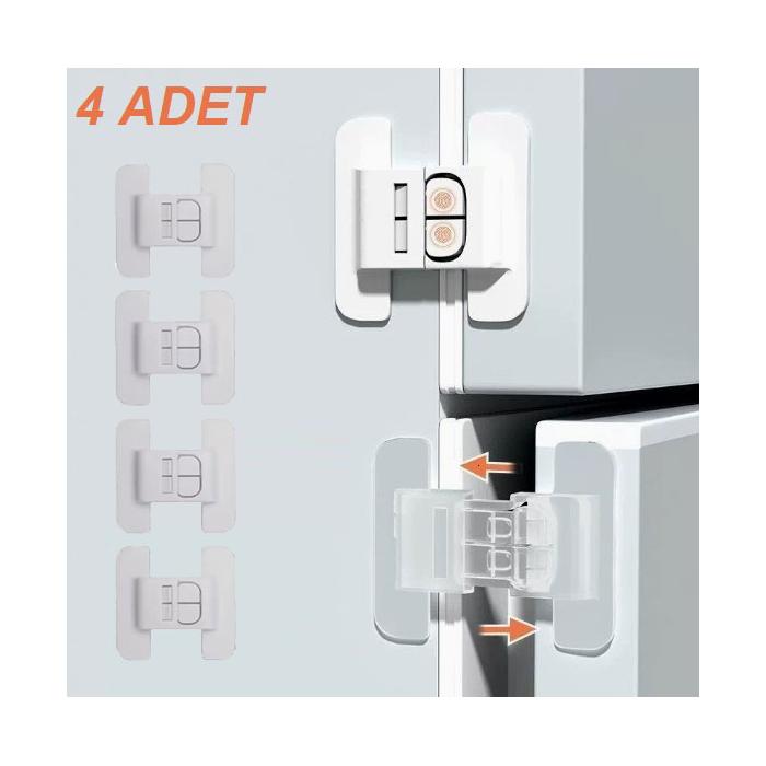4 Adet Buzdolabı, Çekmece ve Dolap Kapağı Çocuk Kilidi