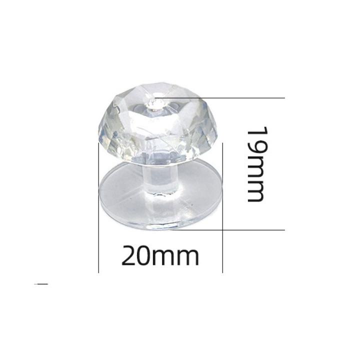 4 Adet Kristal Tasarımlı Çok Amaçlı Yapışkanlı Tutacak Buton