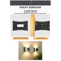 4 Lü Metal Modern Solar Duvar Lamba Dekorasyon Aydınlatma Aplik 6 ledli Güneş Enerji Işığı