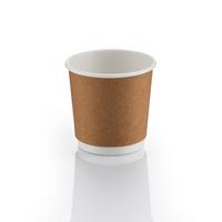 4oz Double Wall Kraft Karton Bardak Ve Beyaz Kapak
