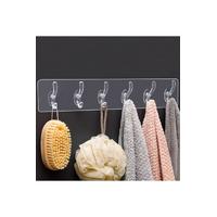 6'li Yapışkanlı Şeffaf Duvar Askısı Banyo Mutfak Düzenleyici Askı Pratik Kanca Askılık