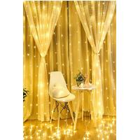 8 Fonksiyonlu 2.5 X 2.5 Metre Perde Led 12 Saçaklı 180 Ledli Kablolu Fişli