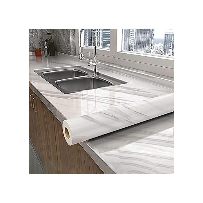 Açık Mermer Desenli Yapışkanlı Kaplama Kağıdı  3 Metre