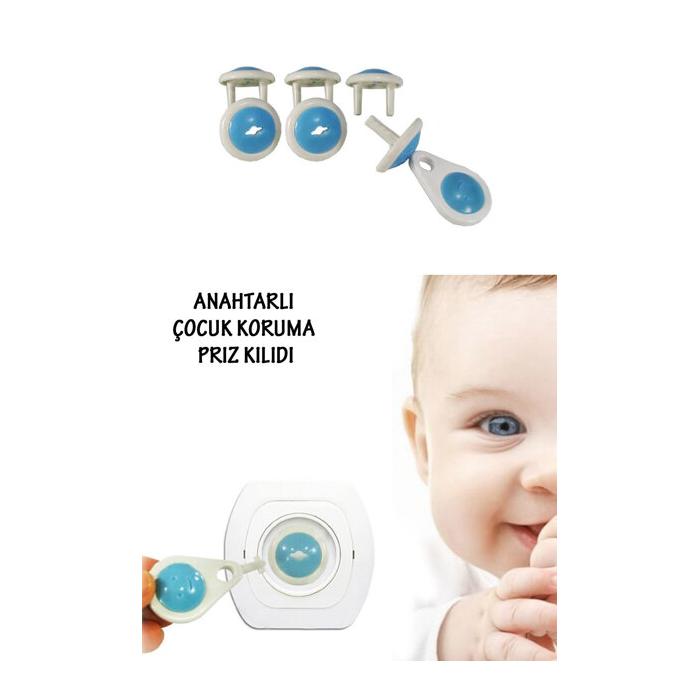 Anahtarlı Çocuk Koruma Priz Kilidi (6 Adet)