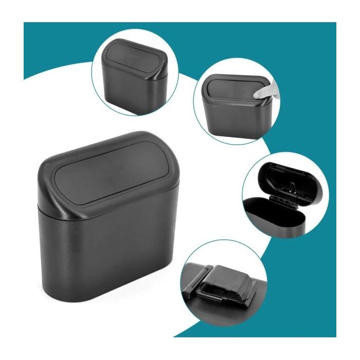 Araba Çöp Kutusu Kapaklı Organizer Siyah