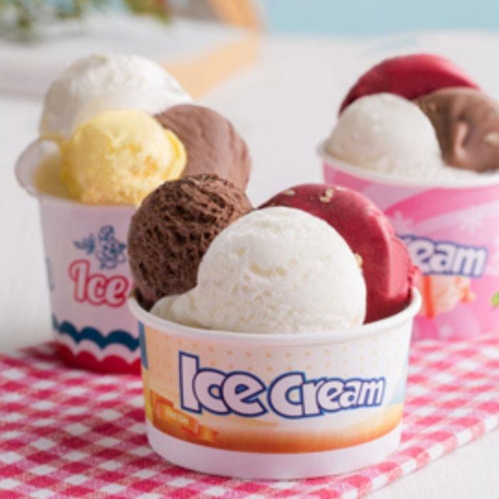 ARNES Yayvan 100 cc Baskılı Karton Dondurma Kasesi – 1000 Adet