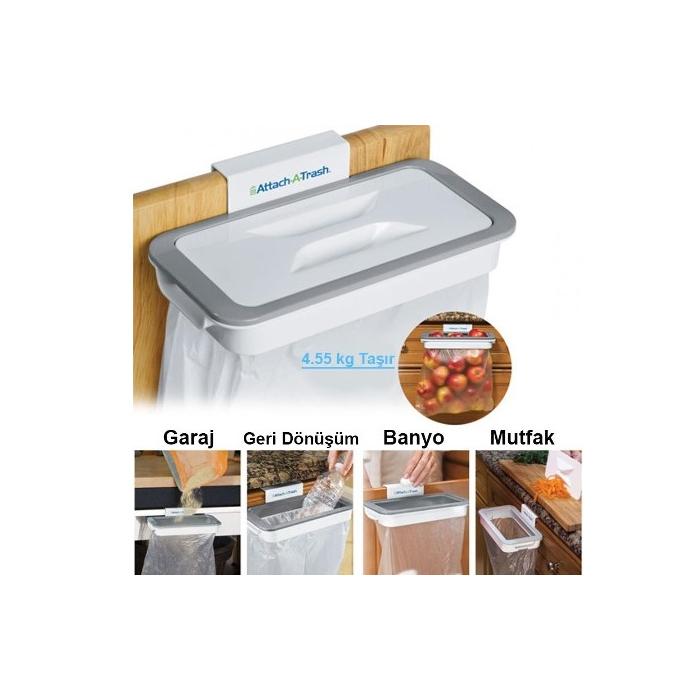 Attach A Trash Kapaklı Çöp Poşeti Tutucu Aparat