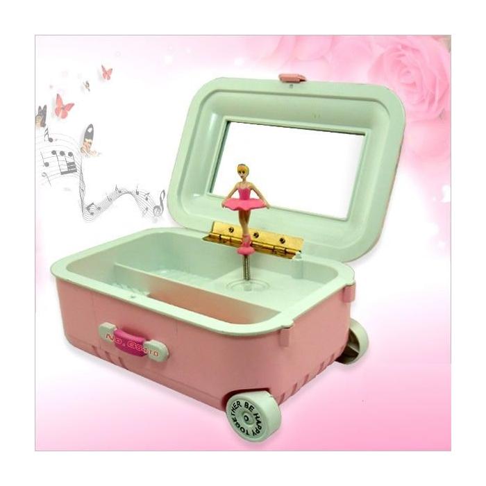 Bavul Tasarımlı Balerinli Müzik ve Takı Kutusu