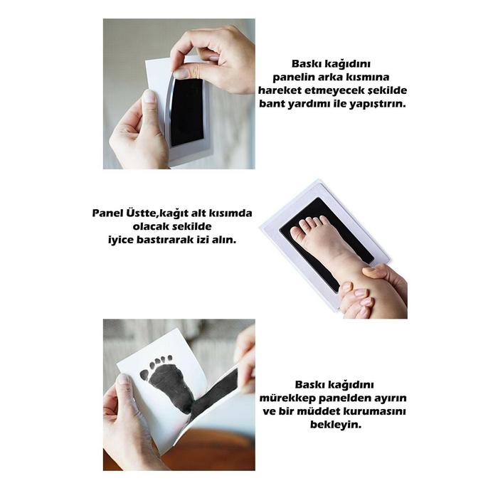 Büyük Boy Bebek El Ve Ayak Izi Anı Baskı Seti