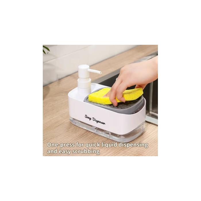 Çift Hazneli Sıvı Sabunluk, Süngerlik ve Otomatik Deterjanlık
