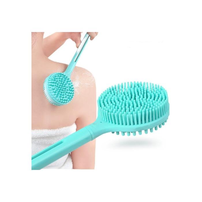 Çift Taraflı Silikon Uzun Saplı  Banyo Fırçası CM-331