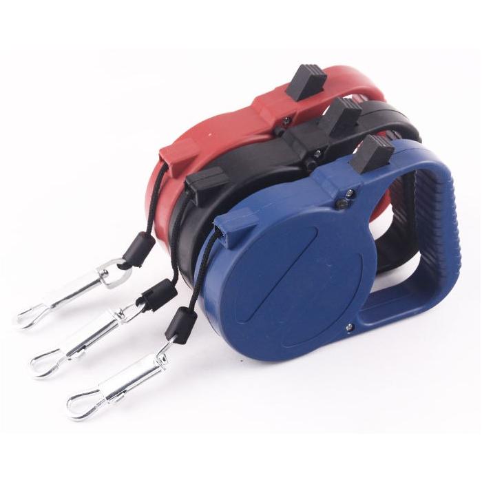 Çift Tuşlu Makaralı Köpek Tasması 3 Metre (3 Renk)