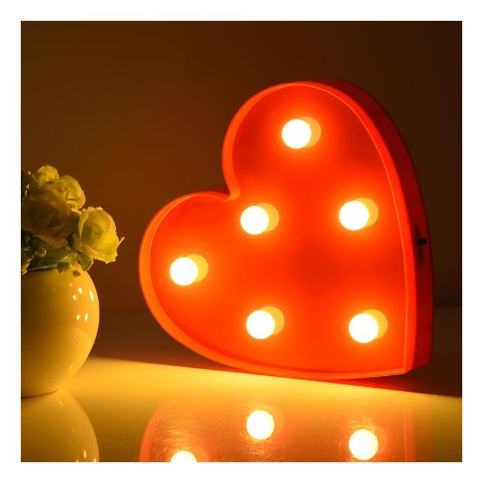 Dekoratif Kalp Şeklinde Gece Lambası