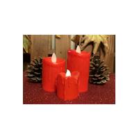 Dekoratif Yanan Alev Görünümlü Pilli Led Mum 3 Lü Set