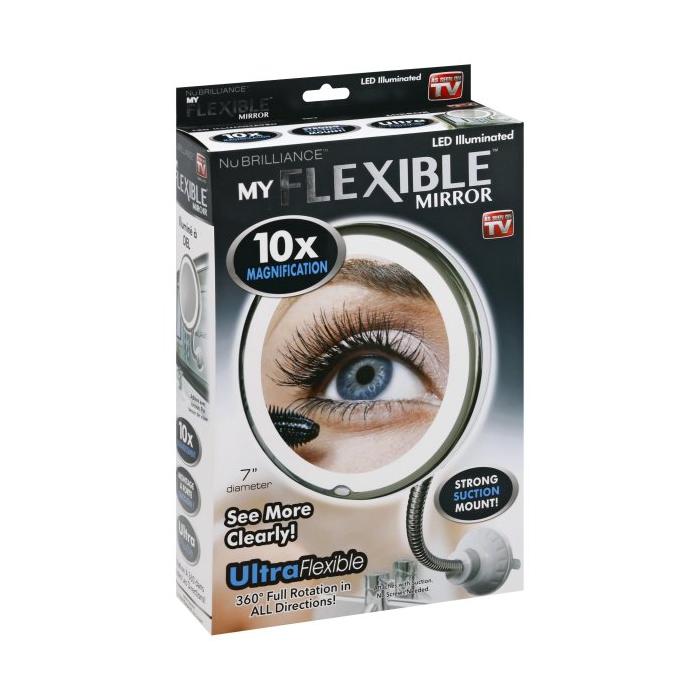 Esnek Işıklı Çerçeveli Flexıble 10x Zoomlu Makyaj Aynası