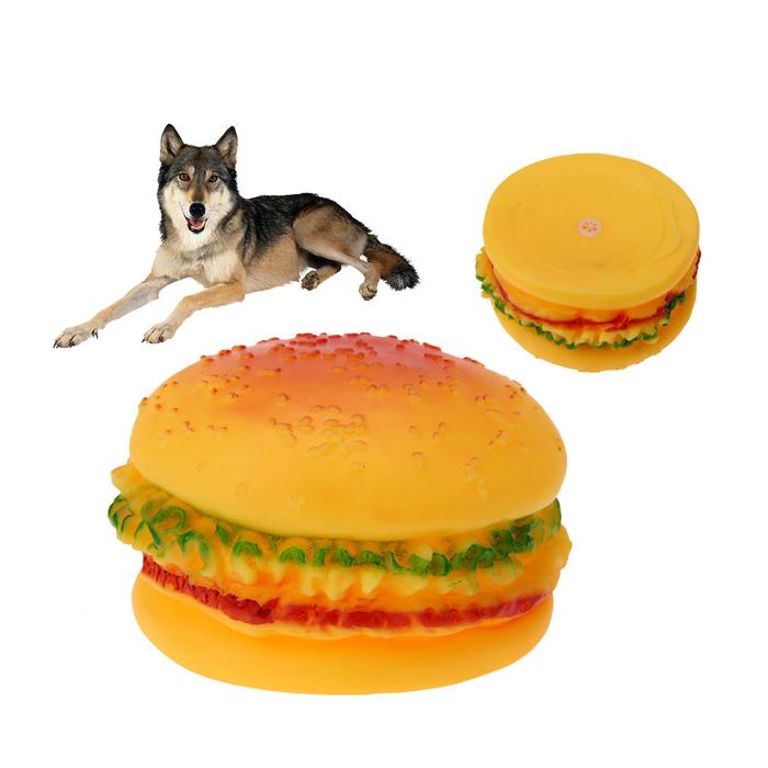 Hamburger Sesli Köpek Oyuncağı-Pet Hamburger
