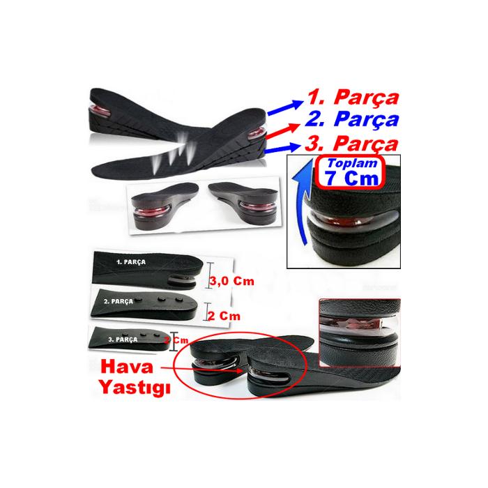 Hava Yastıklı Boy Uzatıcı Tabanlık Tam Boy (7 cm)