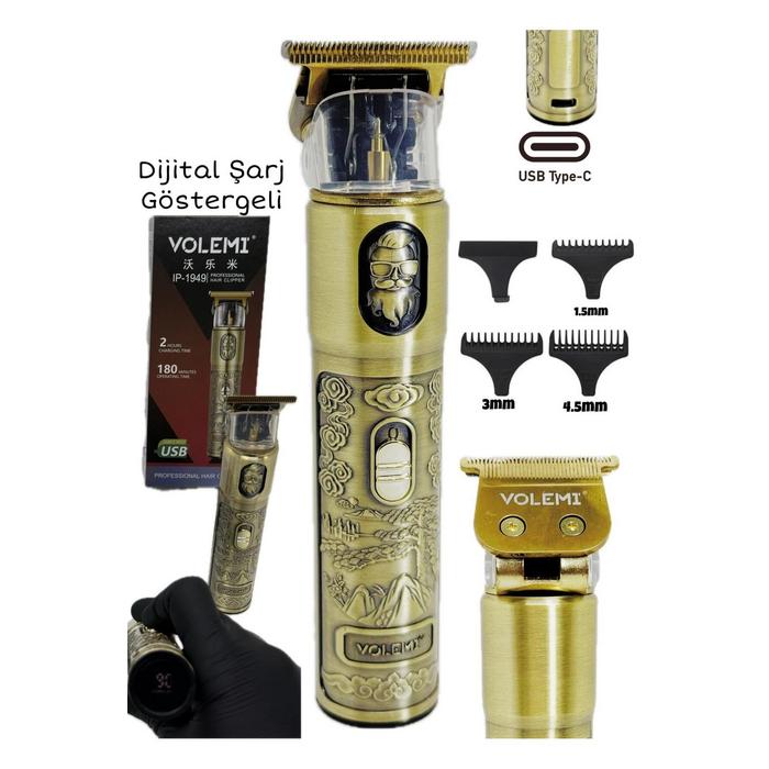 IP-1949 Şarj Göstergeli Sakal Lazer Öncesi Vücut Ense Çizim Kişisel Bakım Aletleri Sıfıra Yakın Tıraş