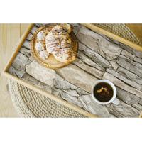 Kale Taş Duvar Desenli Kendinden Yapışkanlı 3D Duvar Raf Kapı Kaplama Kağıdı 5 Metre 60 Cm