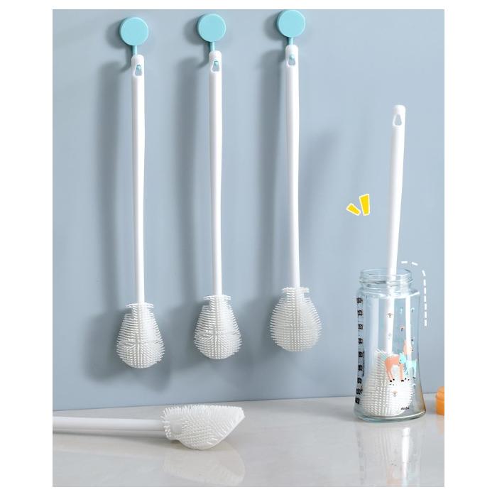 Kavanoz ve Biberon Yıkama Fırçası Silikon Beyaz