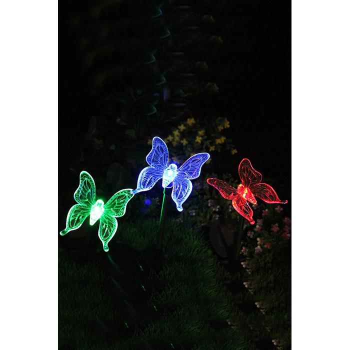 Kelebek Solar Güneş Enerjili Bahçe Lambası RGB 2 Li Set