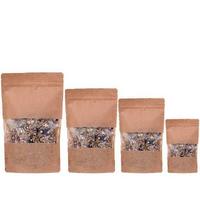Kraft Pencereli Kilitli Doypack 13x22.5x7 CM