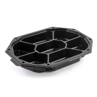 LIMERA Servis Kabı 32x24 cm Siyah Gövde – 7 Bölmeli 56 gr – 100 Adet