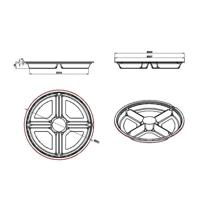 LIMERA Yuvarlak 4 Bölmeli Kap Siyah 28,7 gr – 400 Adet