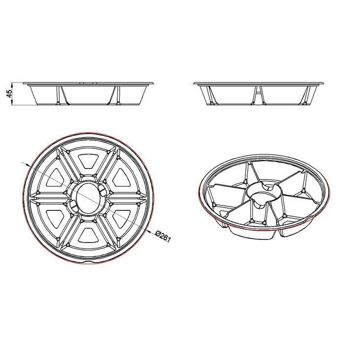 LIMERA Yuvarlak 7 Bölmeli Kap Siyah 33 gr – 400 Adet