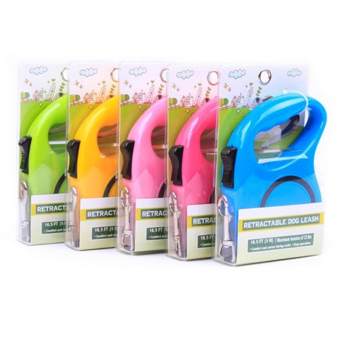 Makaralı Otomatik Köpek Tasması 5 Metre (4 Renk)