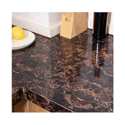 Mermer Desenli Mutfak Tezgah Üstü Yapışkanlı Folyo Kahverengi