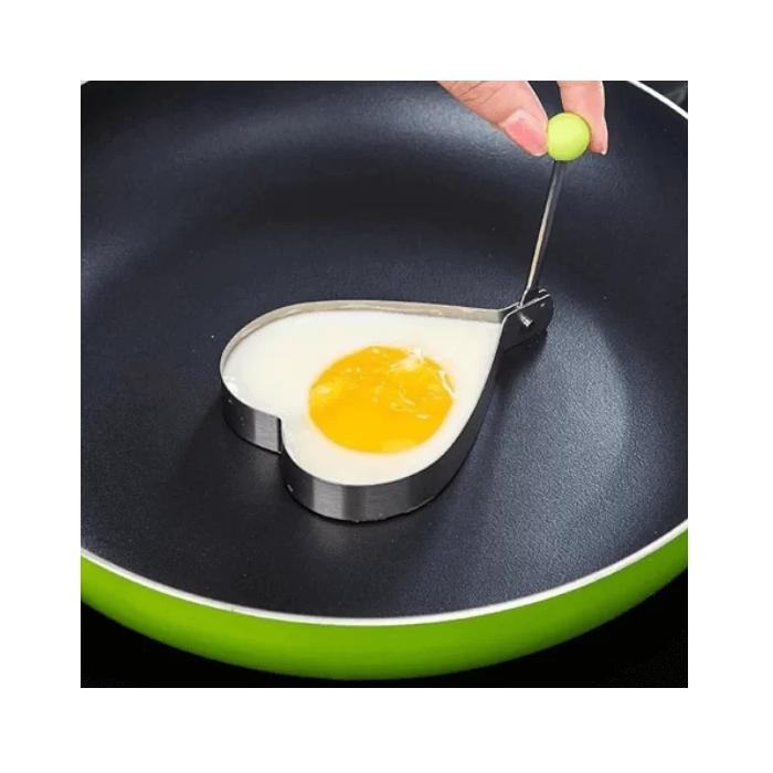 Metalik Kalp Şeklinde Metal Omlet Yumurta ve Krep Kalıpları