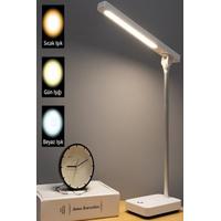 PS-1938 Şarjlı 24 Led Çalışma Okuma Işığı Kademeli Masa Lambası Ayarlanabilir Renk Tonu Ve Parlaklık