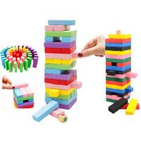 Renkli Ahşap Denge Oyunu (55 Parça)