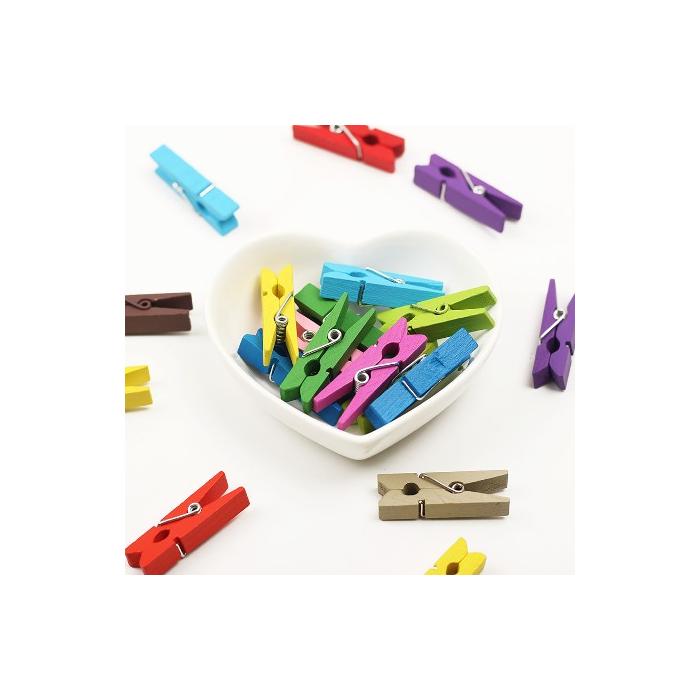 Renkli Mini Ahşap Mandal