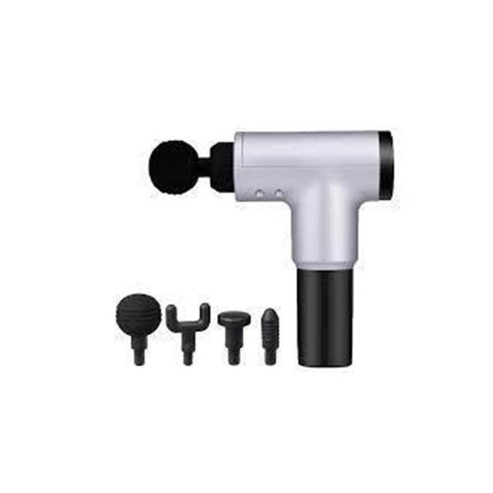 Şarjlı 4 Başlıklı Darbeli Titreşimli Tabanca Masaj Aleti Kas Rahatlatıcı