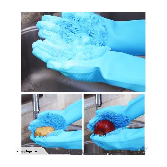 Sihirli Isıya Dayanıklı Silikon Çok Amaçlı Bulaşık Eldiven Fırçası Magic Gloves