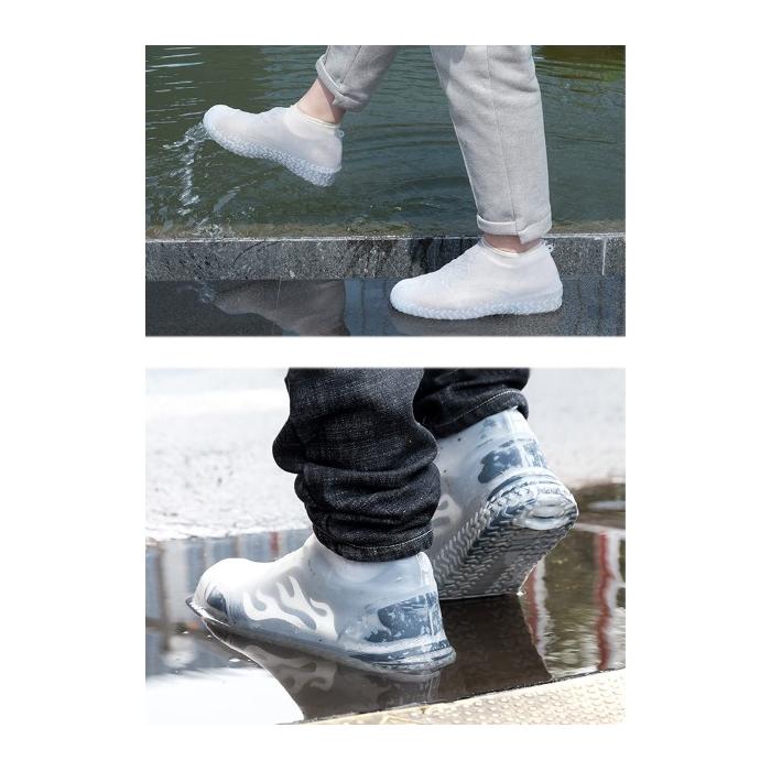 Silikon Ayakkabı Kılıfı Kaymaz Su Kir Geçirmez  M Beden Beyaz