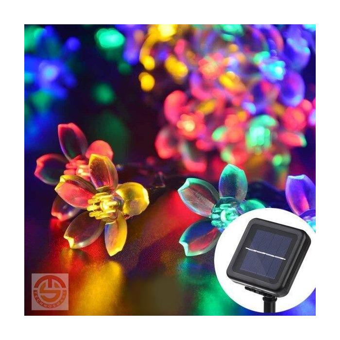 Solar 30 Ledli Çiçekli RGB Bahçe Aydınlatma Dekorasyon Güneş Enerjili