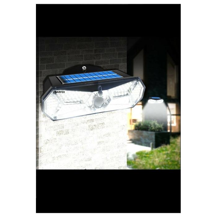 Solar Güneş Enerjili 158 Ledli Hareket Ve Karanlık Sensörlü 3 Modlu Su Geçirmez Led Aydınlatma